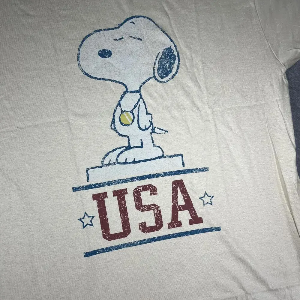 RSQ Peanuts Snoopy Charlie Brown Youth XL USA Graphic T-Shirt